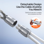 DUX DUCIS 2v1 silikonový nabíjecí a datový kabel a poutko - USB-C na USB-C - 30 cm - bílý