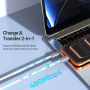 DUX DUCIS 2v1 silikonový nabíjecí a datový kabel a poutko - USB-C na USB-C - 30 cm - bílý
