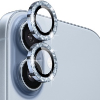 NORTHJO skla se třpytivými rámečky k ochraně čoček zadního fotoaparátu pro iPhone 17 - modrá