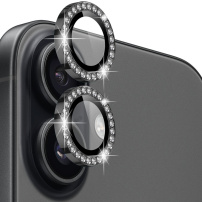 NORTHJO tvrzená skla posázená kamínky k ochraně čoček zadního fotoaparátu pro iPhone 17 - černá
