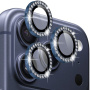 NORTHJO tvrzená skla posázená kamínky k ochraně čoček zadního fotoaparátu pro iPhone 17 Pro / 17 Pro Max - tmavě modrá