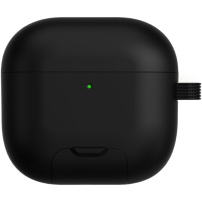Obal s výklopným stojánkem a karabinou pro AirPods 4 / 5 - černý