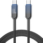 ENKAY Ice Clear opletený nabíjecí a datový kabel - USB-C na USB-C - 1 m - černý