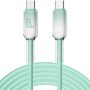 ENKAY Ice Clear opletený nabíjecí a datový kabel - USB-C na USB-C - 2 m - mentolový
