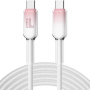 ENKAY Ice Clear opletený nabíjecí a datový kabel - USB-C na USB-C - 2 m - bílý