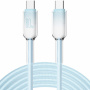 ENKAY Ice Clear opletený nabíjecí a datový kabel - USB-C na USB-C - 2 m - modrý