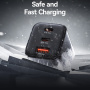 USAMS CC265 GaN rychlonabíjecí adaptér s porty 2x USB-C / USB-A - 67W - bílý
