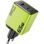 WEKOME WP-U45 GaN rychlonabíjecí adaptér s porty 2x USB-C / USB-A - 65W - zelený