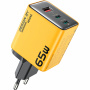 WEKOME WP-U45 GaN rychlonabíjecí adaptér s porty 2x USB-C / USB-A - 65W - žlutý