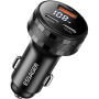 ESSAGER ES-CC25 autonabíječka s displejem a porty 2x USB-C / USB-A - 108W - černá