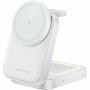 HT-541 3v1 skládací magnetický bezdrátový stojánek s podsvícením pro iPhone / Apple Watch / AirPods - 15W - bílý