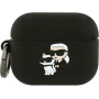Karl Lagerfeld 3D Logo NFT Karl and Choupette silikonový obal pro AirPods Pro 3 - černý