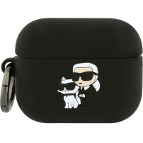 Karl Lagerfeld 3D Logo NFT Karl and Choupette silikonový obal pro AirPods Pro 3 - černý
