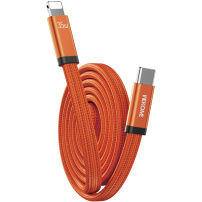 WEKOME WDC-C21 magnetický opletený nabíjecí a datový kabel - USB-C na Lightning - 1 m - oranžový