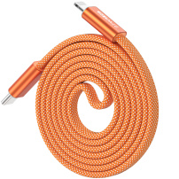 DUX DUCIS magnetický opletený nabíjecí a datový kabel - USB-C na Lightning - 1 m - oranžový