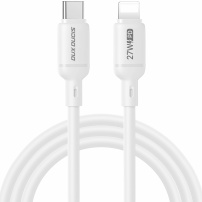 DUX DUCIS silikonový nabíjecí a datový kabel - USB-C na Lightning - 1 m - bílý