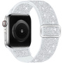 Třpytivý nylonový řemínek s posuvnou přezkou pro Apple Watch 42mm / 41mm / 40mm / 38mm - stříbrný