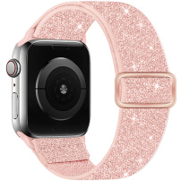 Třpytivý nylonový řemínek s posuvnou přezkou pro Apple Watch 42mm / 41mm / 40mm / 38mm - růžový