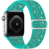 Třpytivý nylonový řemínek s posuvnou přezkou pro Apple Watch 42mm / 41mm / 40mm / 38mm - tyrkysový