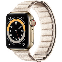 Semišový magnetický řemínek pro Apple Watch 42mm / 41mm / 40mm / 38mm - béžový