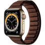 Semišový magnetický řemínek pro Apple Watch 42mm / 41mm / 40mm / 38mm - tmavě hnědý