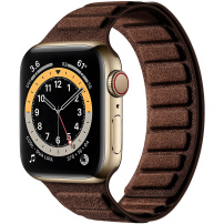 Semišový magnetický řemínek pro Apple Watch 42mm / 41mm / 40mm / 38mm - tmavě hnědý