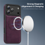 Ochranný kryt z PU kůže s MagSafe pro iPhone 17 Pro Max - tmavě fialový