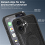 Ochranný kryt z PU kůže s MagSafe pro iPhone 16 Plus - černý