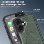 Ochranný kryt z PU kůže s MagSafe pro iPhone 16 Plus - tmavě šedý
