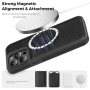 Ochranný kryt z PU kůže s MagSafe pro iPhone 15 Pro Max - černý