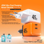 WEKOME WP-U47 GaN rychlonabíjecí adaptér s porty 2x USB-C - 45W - oranžový