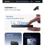 ESSAGER ES-CD48 GaN ultratenký rychlonabíjecí adaptér s porty USB-C / USB-A - 65W - černý