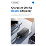 ESSAGER ES-CD48 GaN ultratenký rychlonabíjecí adaptér s porty USB-C / USB-A - 65W - černý