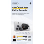ESSAGER ES-CD60 GaN sada adaptéru s porty USB-C / USB-A a výsuvného kabelu USB-C - 65W - černá