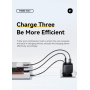 ESSAGER ES-CD60 GaN sada adaptéru s porty USB-C / USB-A a výsuvného kabelu USB-C - 65W - černá
