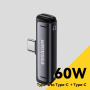 ESSAGER 2v1 audio a nabíjecí redukce - 2x USB-C na USB-C - šedá