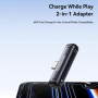 ESSAGER 2v1 audio a nabíjecí redukce - 2x USB-C na USB-C - šedá