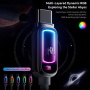 ESSAGER opletený nabíjecí a datový kabel s podsvícením - USB-A na USB-C - 1 m - černý