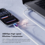 ESSAGER opletený nabíjecí a datový kabel s podsvícením - USB-A na USB-C - 2 m - černý