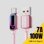 ESSAGER opletený nabíjecí a datový kabel s podsvícením - USB-A na USB-C - 2 m - růžový
