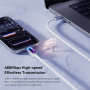 ESSAGER opletený nabíjecí a datový kabel s podsvícením - USB-C na USB-C - 2 m - černý