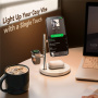 JOYROOM JR-W23 Qi2 3v1 magnetický bezdrátový stojánek s lampou pro iPhone / Apple Watch / AirPods - 15W - bílý