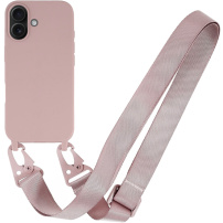 Matný kryt s nastavitelným popruhem pro iPhone 17 - starorůžový