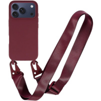 Matný kryt s nastavitelným popruhem pro iPhone 17 Pro - vínový