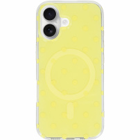 Lesklý kryt s puntíky a MagSafe pro iPhone 17 - žlutý