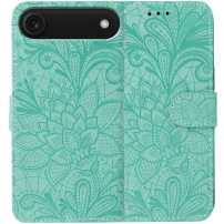 Flipové pouzdro se vzorem krajky pro iPhone Air - tyrkysové