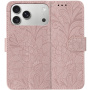 Flipové pouzdro se vzorem krajky pro iPhone 17 Pro / 18 Pro - růžové