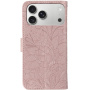 Flipové pouzdro se vzorem krajky pro iPhone 17 Pro / 18 Pro - růžové