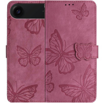 Flipové pouzdro se vzorem motýlů pro iPhone Air - tmavě růžové