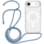 Transparentní kryt se šňůrkou a MagSafe pro iPhone Air - modrý